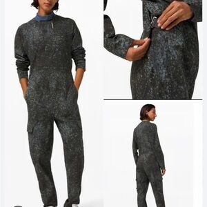 Lululemon Athletica Black Jumpsuit with Stand-Up Collar and Relaxed Fit